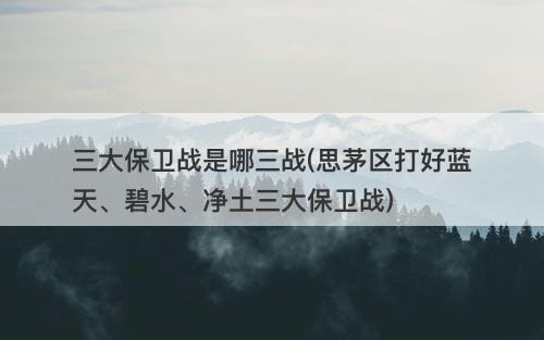 三大保卫战是哪三战(思茅区打好蓝天、碧水、净土三大保卫战)-图1