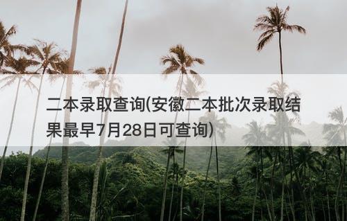 二本录取查询(安徽二本批次录取结果最早7月28日可查询)-图1