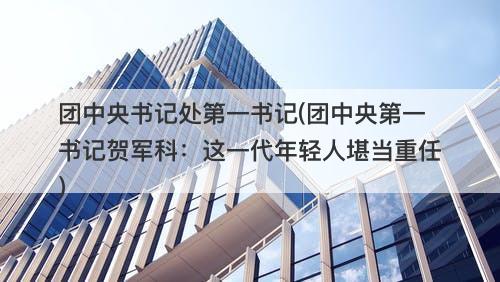 团中央书记处第一书记(团中央第一书记贺军科：这一代年轻人堪当重任)