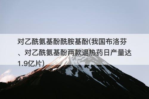 对乙酰氨基酚酰胺基酚(我国布洛芬、对乙酰氨基酚两款退热药日产量达1.9亿片)-图1 对乙酰氨基酚酰胺基酚(我国布洛芬、对乙酰氨基酚两款退热药日产量达1.9亿片)-图1
