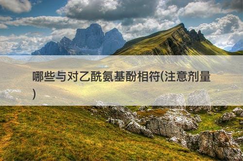 哪些与对乙酰氨基酚相符(注意剂量)-图1