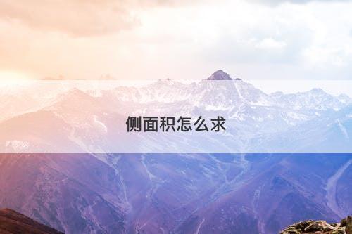 侧面积怎么求-图1