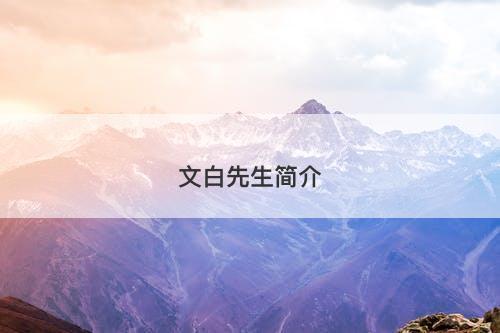 文白先生简介-图1