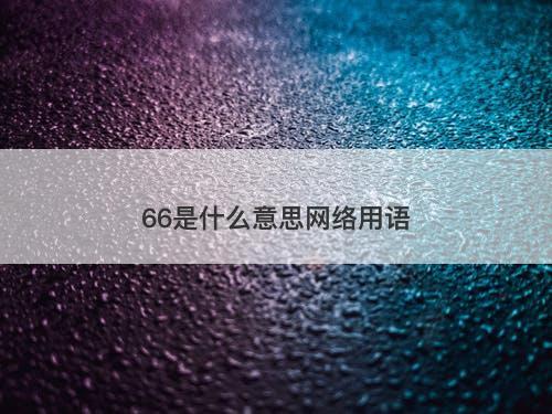66是什么意思网络用语-图1 66是什么意思网络用语-图1