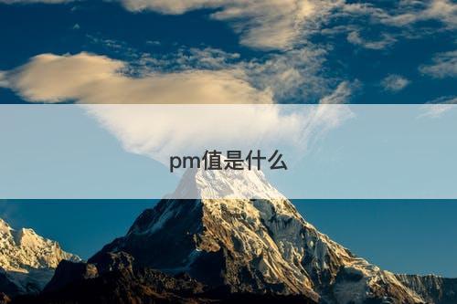 pm值是什么-图1 pm值是什么-图1