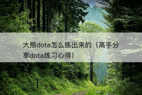 大熊dota怎么练出来的（高手分享dota练习心得）-图1