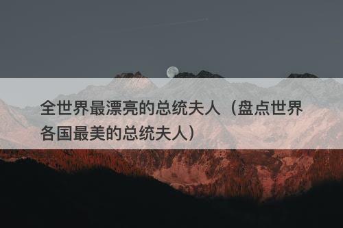 全世界最漂亮的总统夫人（盘点世界各国最美的总统夫人）-图1