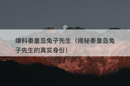爆料秦皇岛兔子先生（揭秘秦皇岛兔子先生的真实身份）