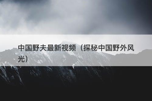中国野夫最新视频（探秘中国野外风光）