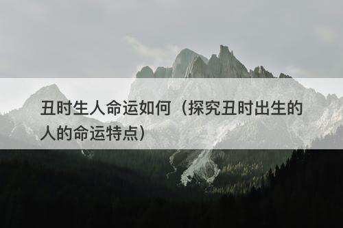 丑时生人命运如何（探究丑时出生的人的命运特点）
