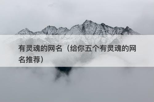 有灵魂的网名（给你五个有灵魂的网名推荐）