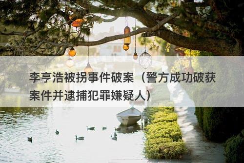 李亨浩被拐事件破案（警方成功破获案件并逮捕犯罪嫌疑人）