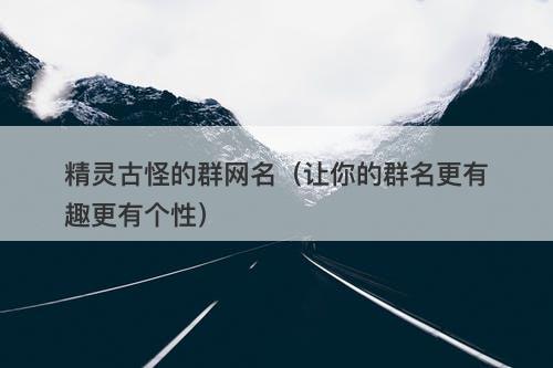 精灵古怪的群网名（让你的群名更有趣更有个性）