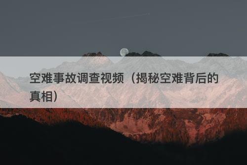 空难事故调查视频（揭秘空难背后的真相）