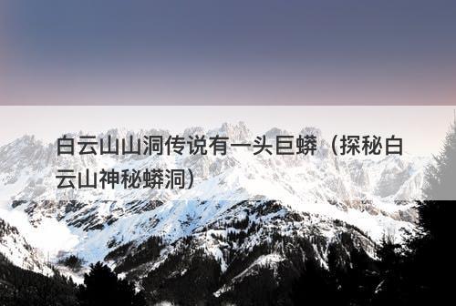 白云山山洞传说有一头巨蟒（探秘白云山神秘蟒洞）-图1