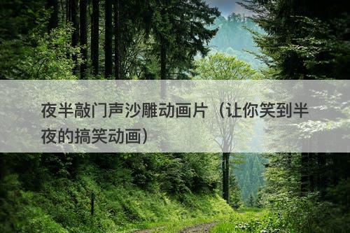 夜半敲门声沙雕动画片（让你笑到半夜的搞笑动画）-图1