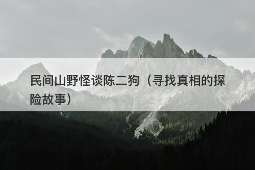 民间山野怪谈陈二狗（寻找真相的探险故事）