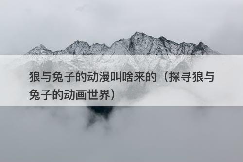 狼与兔子的动漫叫啥来的（探寻狼与兔子的动画世界）