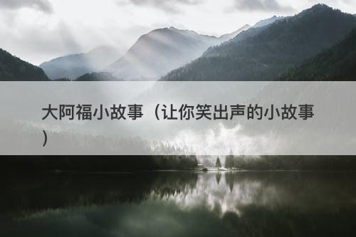 大阿福小故事（让你笑出声的小故事）