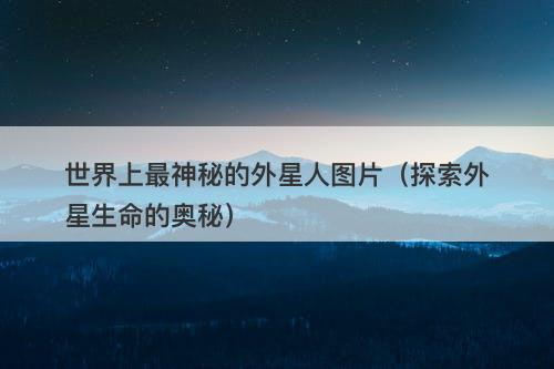 世界上最神秘的外星人图片（探索外星生命的奥秘）