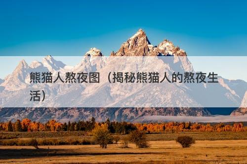 熊猫人熬夜图（揭秘熊猫人的熬夜生活）