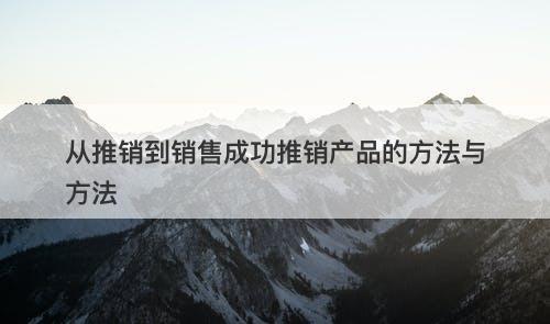 从推销到销售成功推销产品的方法与方法
