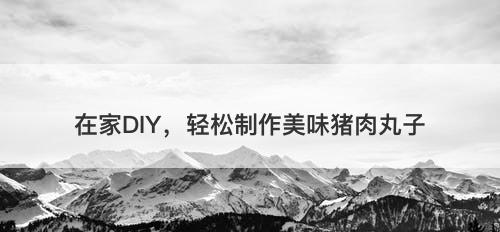 在家DIY，轻松制作美味猪肉丸子