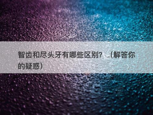 智齿和尽头牙有哪些区别？（解答你的疑惑）