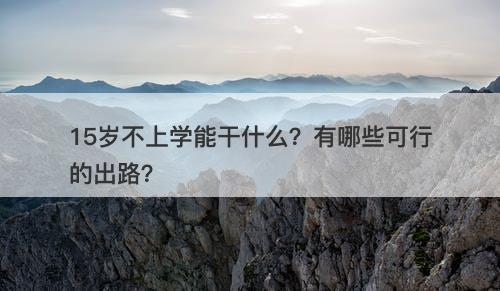 15岁不上学能干什么？有哪些可行的出路？