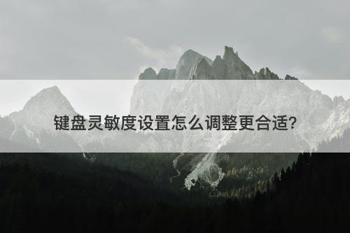 键盘灵敏度设置怎么调整更合适？