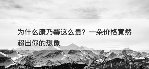 为什么康乃馨这么贵？一朵价格竟然超出你的想象