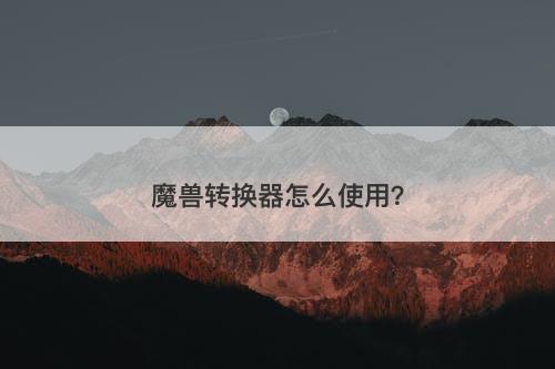 魔兽转换器怎么使用？