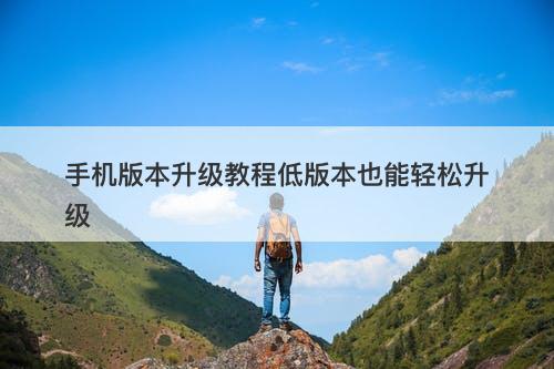 手机版本升级教程低版本也能轻松升级