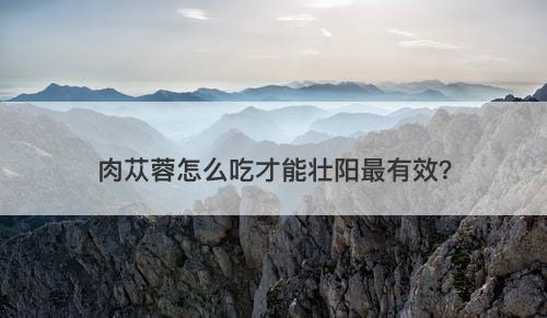 肉苁蓉怎么吃才能壮阳最有效？