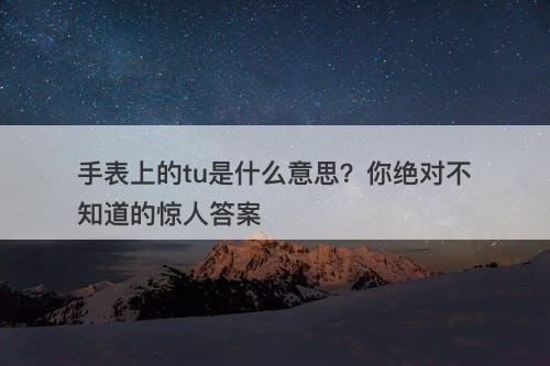 手表上的tu是什么意思？你绝对不知道的惊人答案-图1