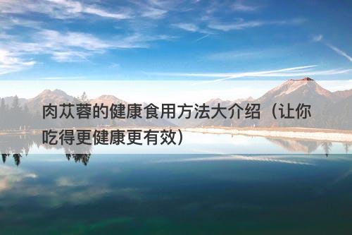 肉苁蓉的健康食用方法大介绍（让你吃得更健康更有效）-图1