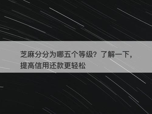 芝麻分分为哪五个等级？了解一下，提高信用还款更轻松