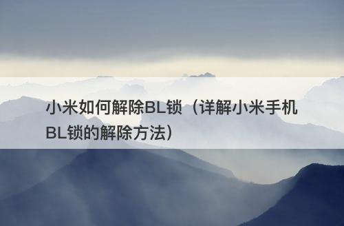 小米如何解除BL锁（详解小米手机BL锁的解除方法）