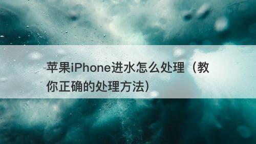 苹果iPhone进水怎么处理（教你正确的处理方法）