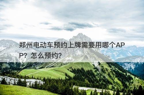 郑州电动车预约上牌需要用哪个APP？怎么预约？