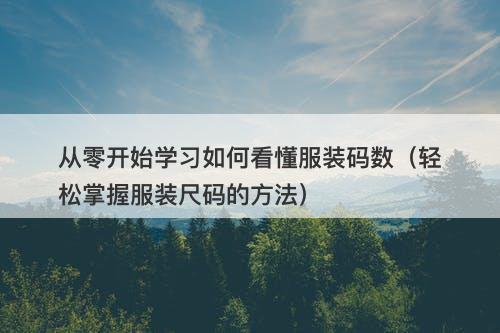 从零开始学习如何看懂服装码数（轻松掌握服装尺码的方法）