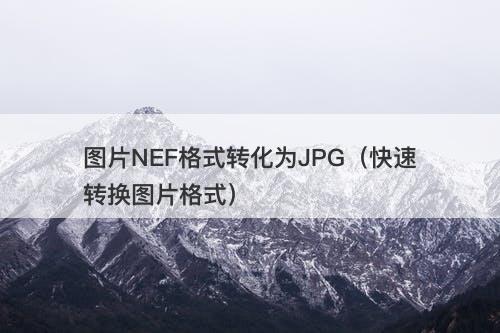 图片NEF格式转化为JPG（快速转换图片格式）