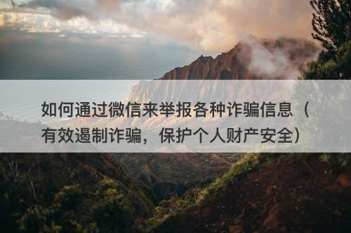 如何通过微信来举报各种诈骗信息（有效遏制诈骗，保护个人财产安全）
