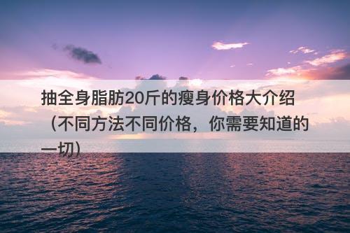 抽全身脂肪20斤的瘦身价格大介绍（不同方法不同价格，你需要知道的一切）