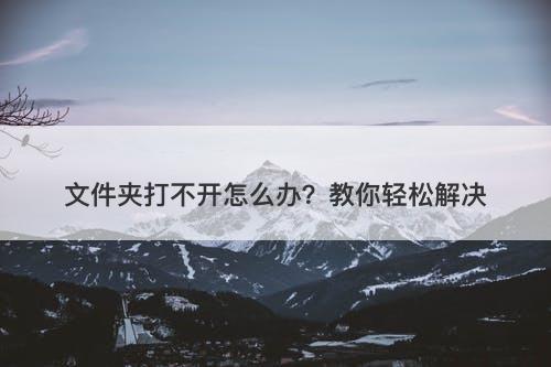 文件夹打不开怎么办？教你轻松解决