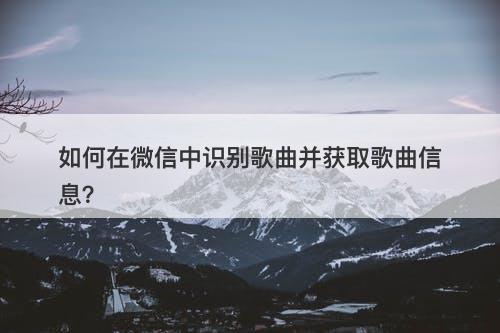 如何在微信中识别歌曲并获取歌曲信息？