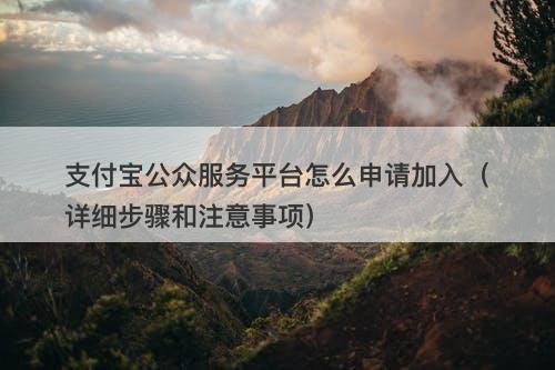 支付宝公众服务平台怎么申请加入（详细步骤和注意事项）