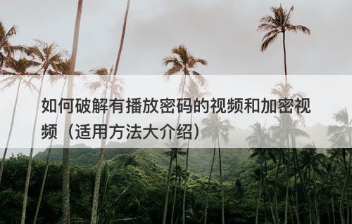 如何破解有播放密码的视频和加密视频（适用方法大介绍）