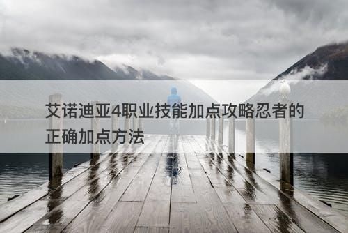 艾诺迪亚4职业技能加点攻略忍者的正确加点方法