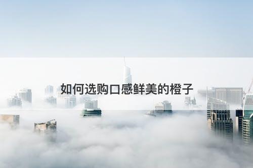 如何选购口感鲜美的橙子